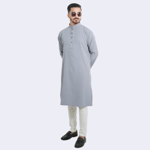 Ash Premium Micro stitch Panjabi - Image 2