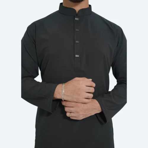 Black Premium Micro stitch Panjabi - Image 2