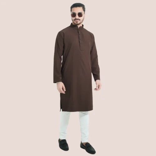 Coffee Premium Microstitch Panjabi - Image 3