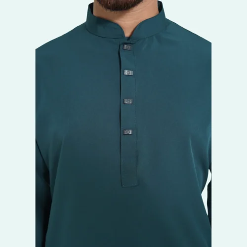 Bottle Green Premium Micro stitch Panjabi - Image 2