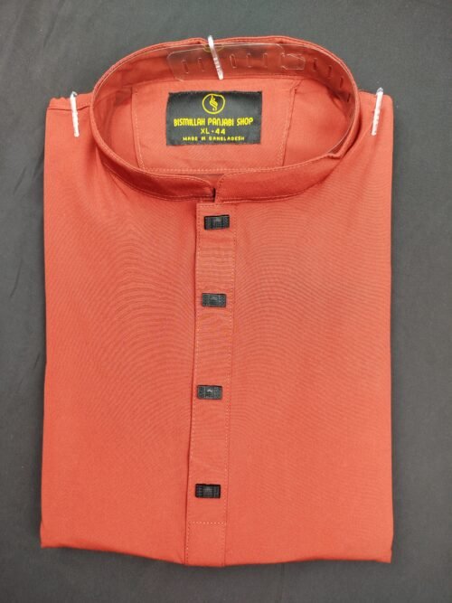 Tiger Orange Premium Micro stitch Panjabi - Image 5