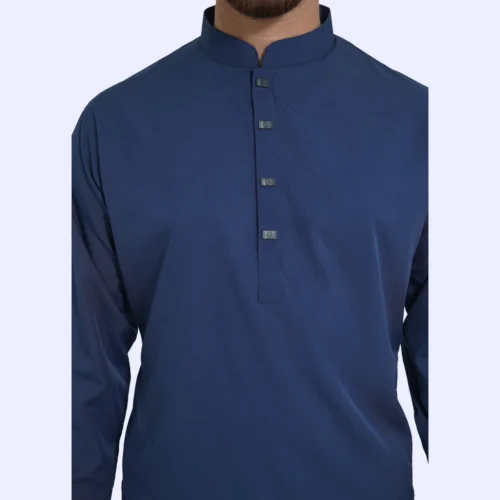 Navy Blue Premium Micro stitch Panjabi - Image 2